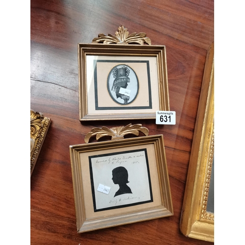 631 - A Pair of 19thC Gilt framed silhouettes