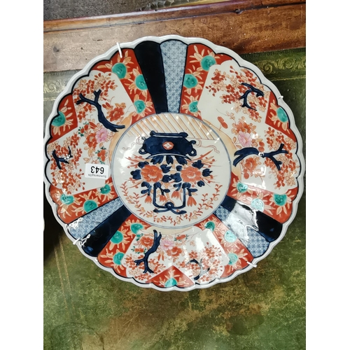 643 - A pair of Japanese Imari chargers D40.5cm