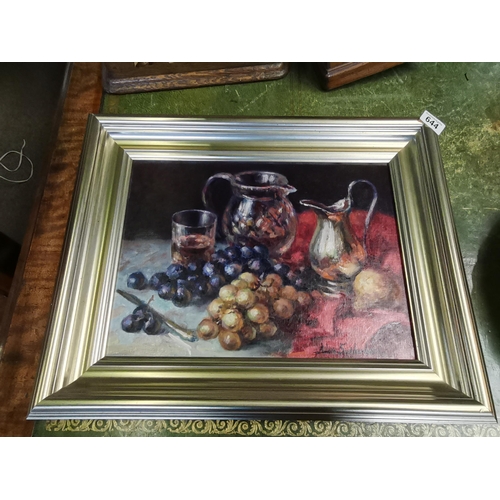 644 - Alan Sutherland Oil painting of Still Life 30cm x39cm