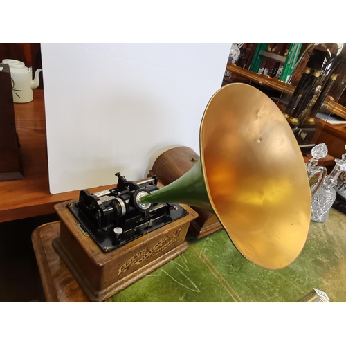 645 - EDISON standard phonograph with quantity of music rolls ( 23)