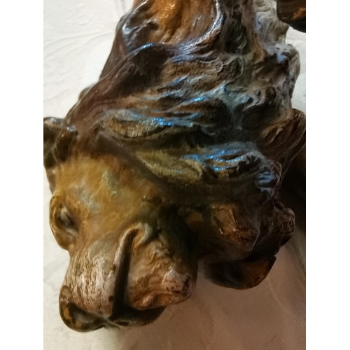 659 - Painted bronze Lion