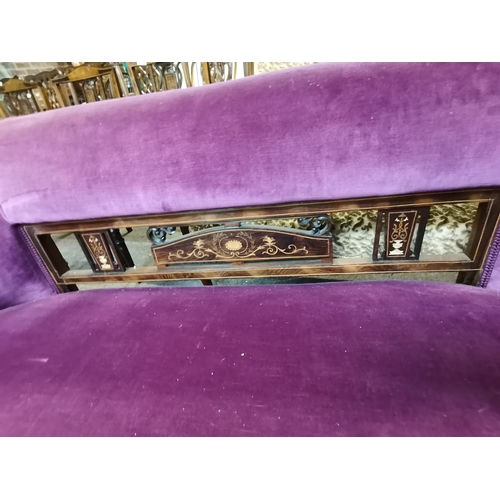 712 - Victorian rosewood and inlaid parlour settee