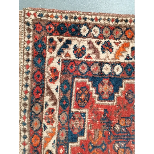 1176 - Persian rug (worn) W154cm x L200cm