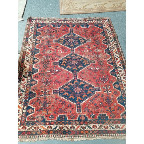 1176 - Persian rug (worn) W154cm x L200cm