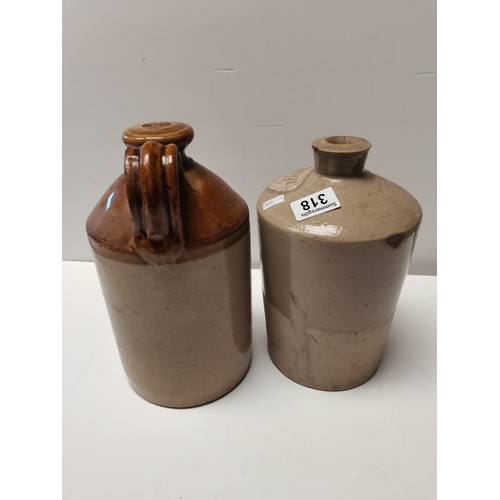 318 - X2 Vintage stoneware jugs W MOORFOOT EASINGWOLD and SINKINSON AND FEATHER YORK