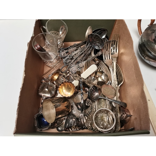 359 - Collection of silver and plated items ( Silver items inc 2 x letter openers, 3 x boxes, 7 x cruets, ... 