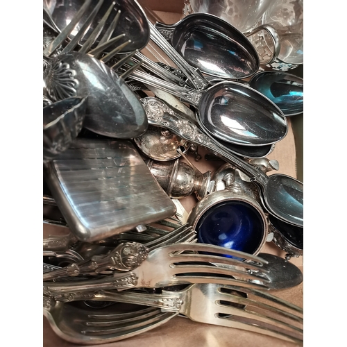 359 - Collection of silver and plated items ( Silver items inc 2 x letter openers, 3 x boxes, 7 x cruets, ... 