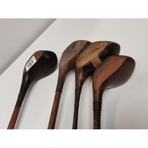 181 - x2 sets of antique wooden hickory shafted golf clubs ( inc FORGAN putter from St Andrews set 1860 , ... 