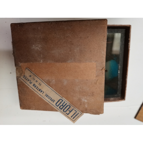 63 - Antique magic lantern and slides