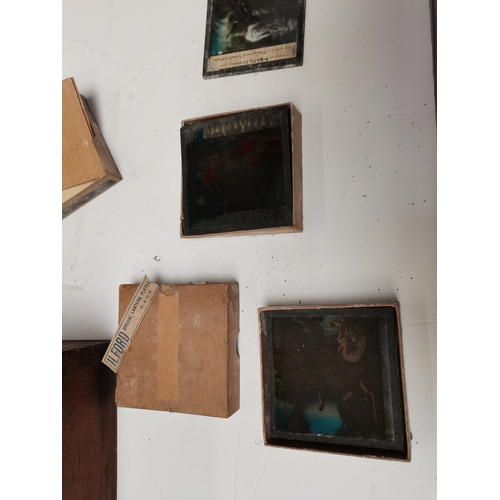 63 - Antique magic lantern and slides