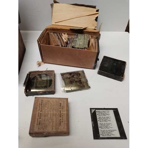 63 - Antique magic lantern and slides