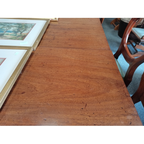 1136 - D end Georgian 12 Legged dining table with 3 leaves 296cm when extended x 121cm