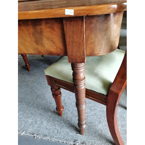 1136 - D end Georgian 12 Legged dining table with 3 leaves 296cm when extended x 121cm