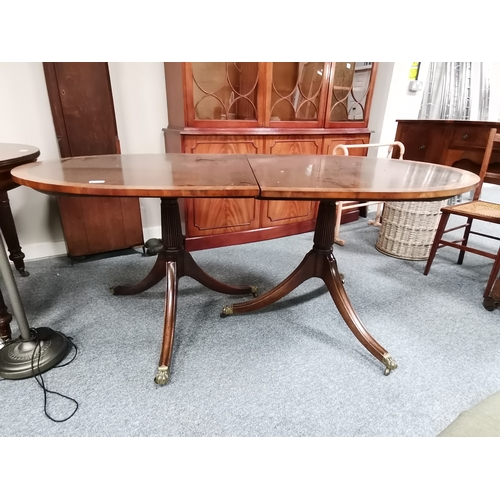 1190 - Regency twin pillar dining table w99cm x L173cm