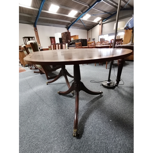 1190 - Regency twin pillar dining table w99cm x L173cm