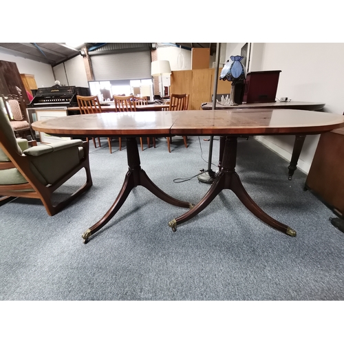 1190 - Regency twin pillar dining table w99cm x L173cm