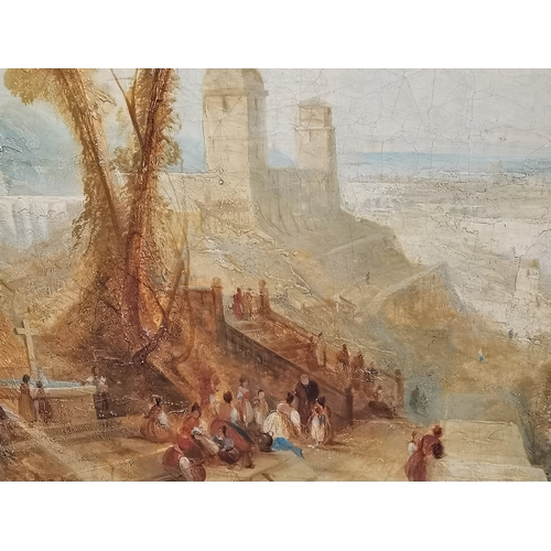 572 - A Large oil painting - Copy J W M Turner painting 89cm x 114cm