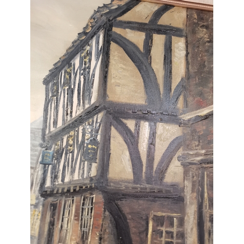 557 - A Beautiful signed Oil painting of the Shambles by Landscape artist Robert Ixer (with paperwork) 52c... 