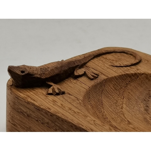 115A - Two Lizardman oak ashtrays, one by Martin Dutton, the other by Derek Slater, of typical form, each c... 