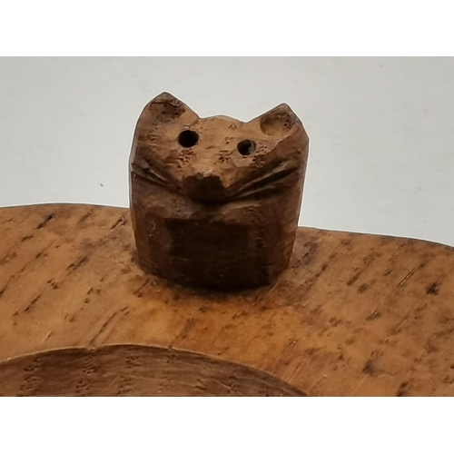 115G - Malcolm Pipes, a Foxman oak ashtray, of typical form, with carved fox head signature; together with ... 