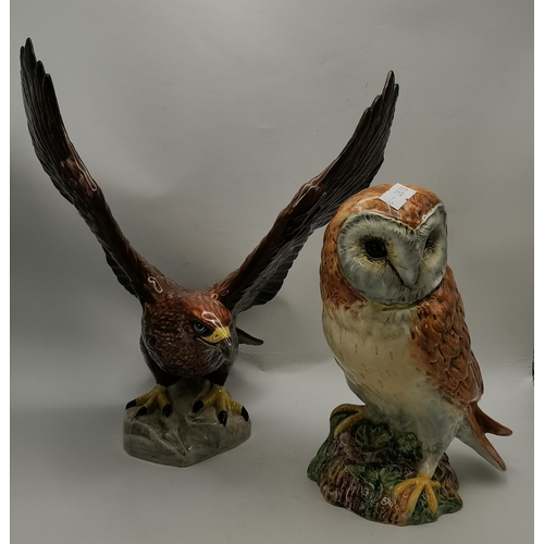 116 - Beswick Barn Owl 1046 H19cm plus Beswick Golden Eagle 2062 H27cm