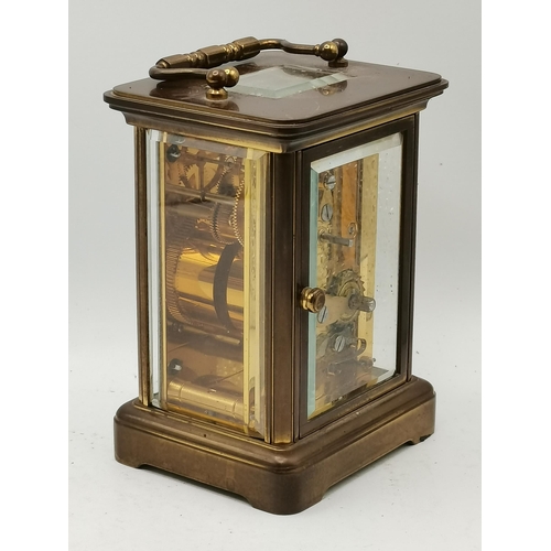 19 - Matthew Norman Carriage Clock with box and key - H11cm