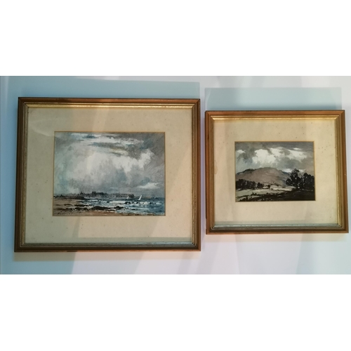 31 - Robert Leslie Howey (1900-1981), two watercolour landscapes, comprising 'View From Seaton Carew Beac... 