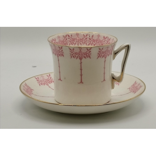 36 - Royal Albert Tea set with pink decoration and gilt edging - x2 sandwich plates, Sugar Bowl, Milk Jug... 