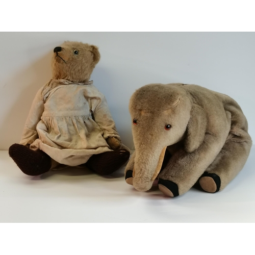 46 - Old Teddy Bear plus Antique Elephant pyjama case