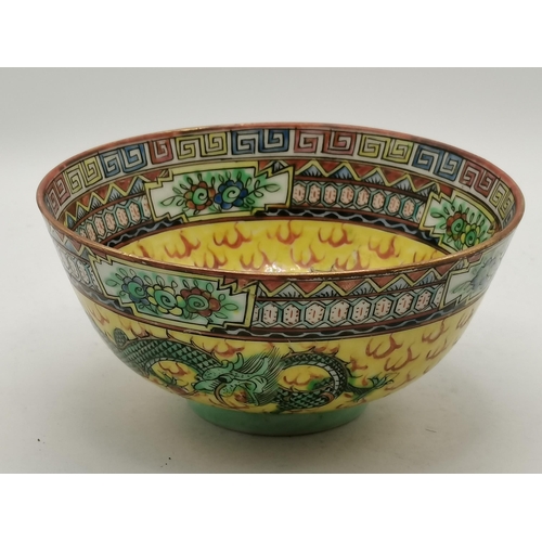 6 - A small group of Chinese export ceramics, 20th Century, comprising a bowl and four square side plate... 