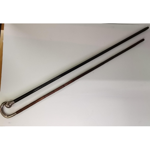 65 - x2 Antique Silver Topped Canes