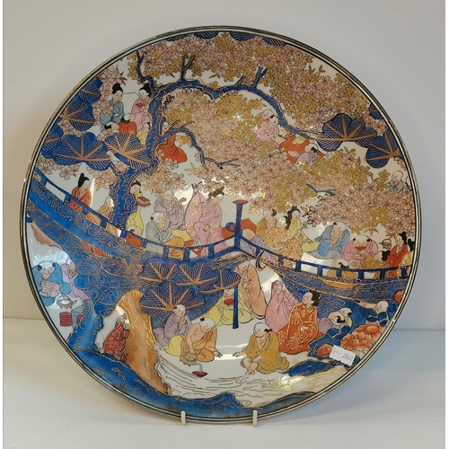 8 - x3 highly decorative Japanese plates. 2 depicting images of birds Diameters - 35cm , 32cm and 29cm