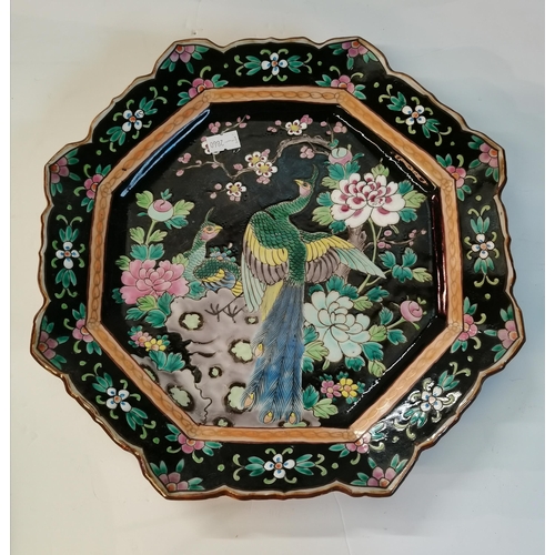 8 - x3 highly decorative Japanese plates. 2 depicting images of birds Diameters - 35cm , 32cm and 29cm