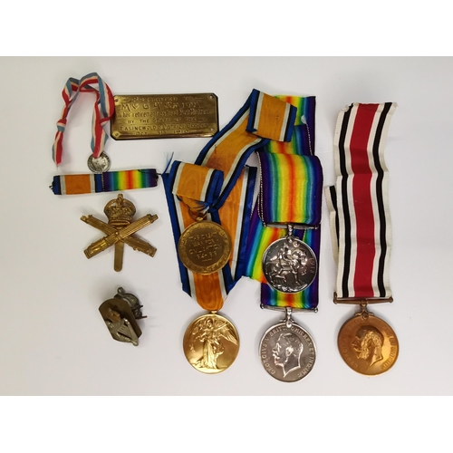 339 - A small group of medals and ephemera including a WWI pair to 5453 PTE.T.H.WOOD YORK.R., comprising B... 