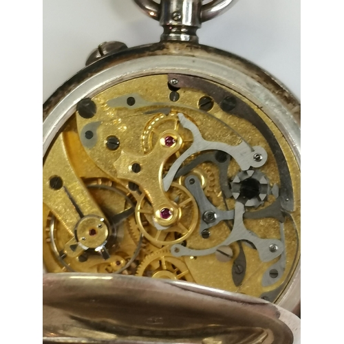 341 - A George V silver open-face chronograph pocket watch, the case import marked, George Stockwell, Lond... 