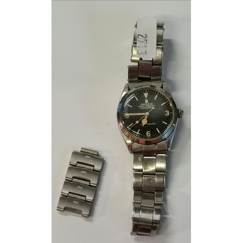 344 - A Rolex oyster perpetual explorer 5500 SUPER PRECISION stainless steel wrist watch ( working) glass ... 