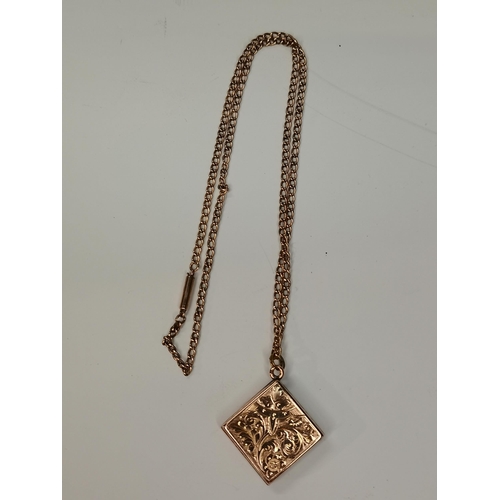 346 - A 9ct gold locket on chain 9g