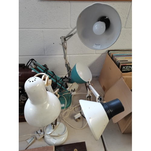 707 - 4 x adjustable angle poise lamps