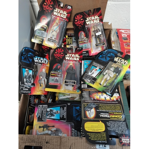 712 - 3 x boxes - 2 of over 50 Star Wars items / figures , 1 box Vintage boxed die cast toys - Vintage van... 