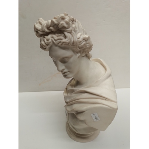 1 - Victorian Parian Ware Bust of Apollo Belvedere - commissioned by Art Union of London 1861 - H33cm