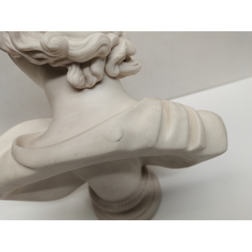 1 - Victorian Parian Ware Bust of Apollo Belvedere - commissioned by Art Union of London 1861 - H33cm