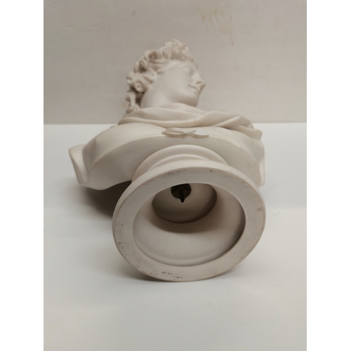 1 - Victorian Parian Ware Bust of Apollo Belvedere - commissioned by Art Union of London 1861 - H33cm