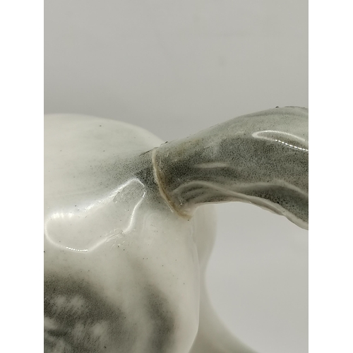 103 - Beswick Dapple Grey Swish Tail horse plus a foal (broken Tail)