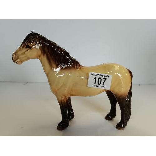 107 - Vintage Beswick Highland Pony in light Dunn - 1644 Mackionneach Gloss