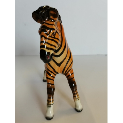 115 - Beswick Zebra 1st version Tan & Black striped