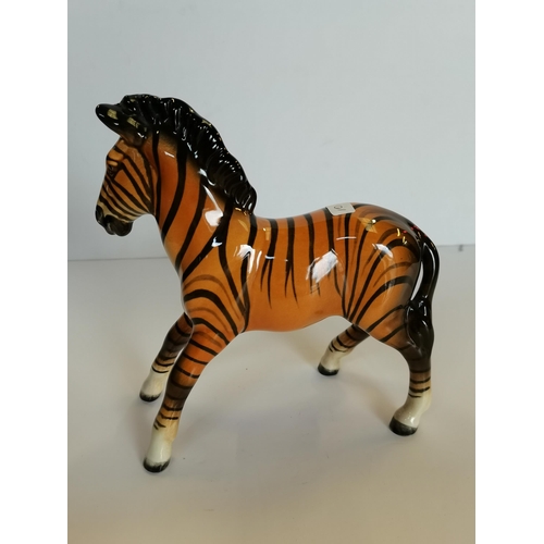 115 - Beswick Zebra 1st version Tan & Black striped