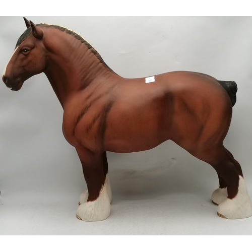 118 - A Beswick shire horse, 'Ch. Burnham Beauty', model no. 2309, matt brown. 27.3cm high