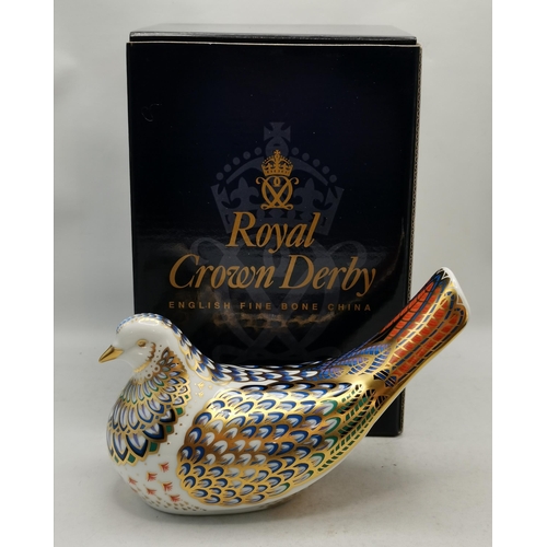 136 - Royal Crown Derby Paperweight - Millennium Dove Ltd Ed Modelled by Mark Delf, Decoration design by S... 