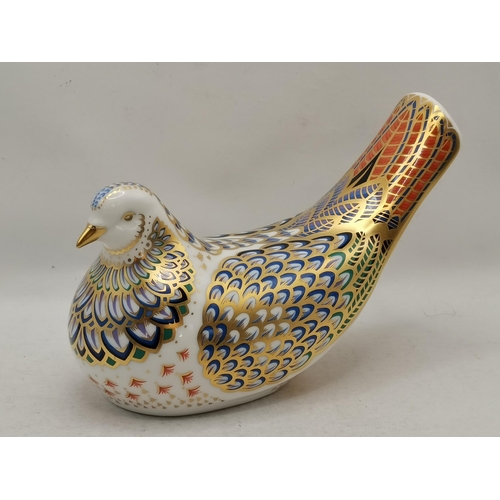 136 - Royal Crown Derby Paperweight - Millennium Dove Ltd Ed Modelled by Mark Delf, Decoration design by S... 