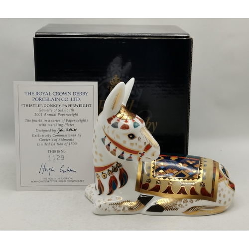 138 - Royal Crown Derby Paperweight - Donkey 'Thistle' Limited Edition number 1129 of 1500. Exclusively fo... 